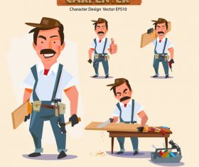 Cartoon capenter illustration vector