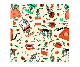 Cartoon coffee brewer background vector