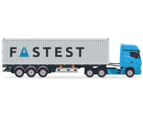 Cartoon container truck vector