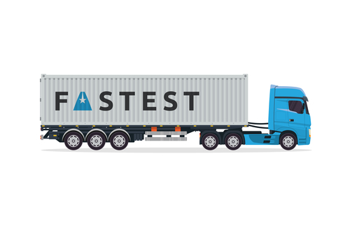 Cartoon container truck vector