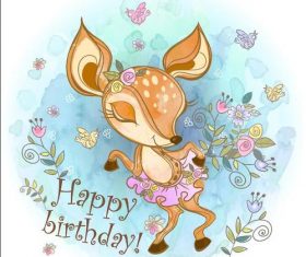 Cartoon funny animal deer vector