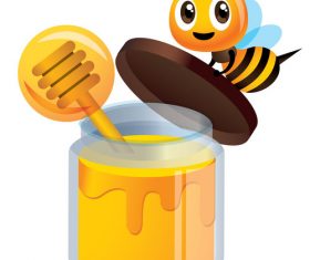 Cartoon hardworking bee vector