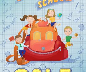 Cartoon illustration Back to school sale vector