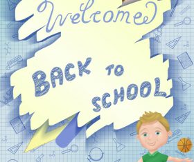 Cartoon illustration Back to school student vector