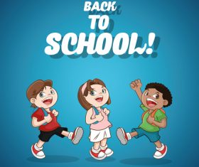 Cartoon illustration happy pupils vector