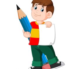 Cartoon illustration little boy vector