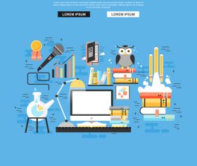 Cartoon learning process vector