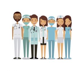 Cartoon nurse and doctor vector