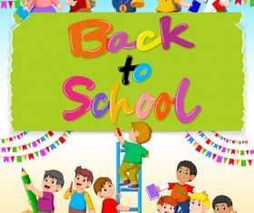 Celebrate back to school cartoon illustration vector