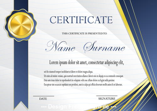 Certificate medal template vector