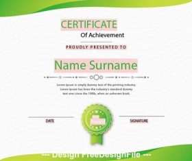Certificate of achievement templates green vector