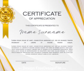 Certificate template vector
