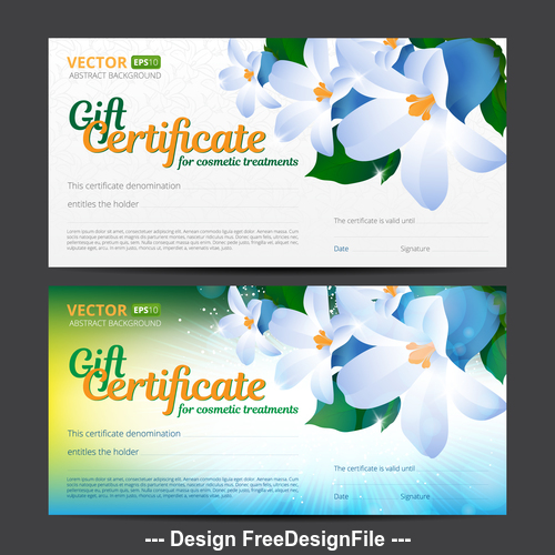 Certificate with flower background banner vector