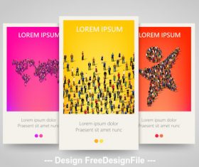 Character color vertical banners vector