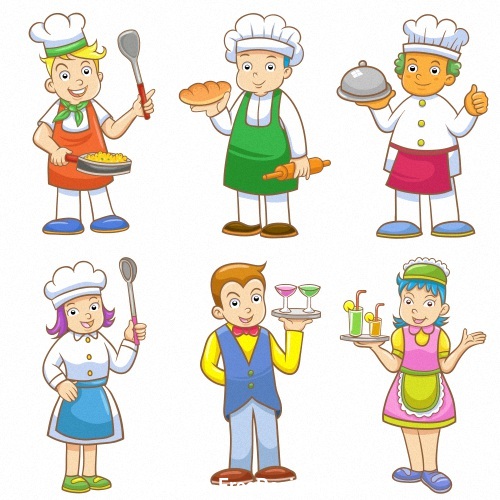 Child chef cartoon vector