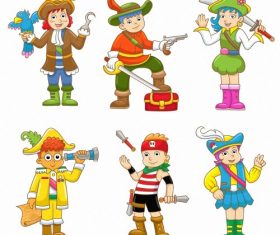 Children dress up pirate vector