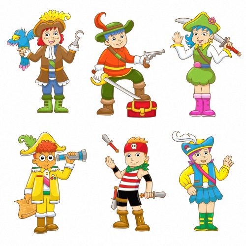 Children dress up pirate vector