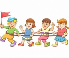 Children playing games cartoon vector