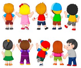 Childrens back cartoon illustration vector