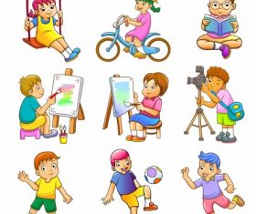Childrens daily life vector