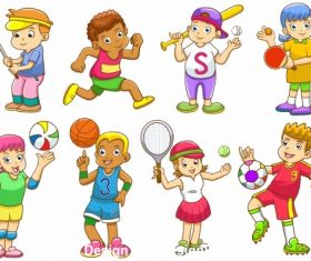 Childrens sports vector