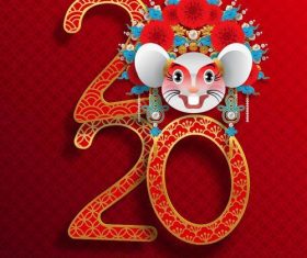 China Happy rat 2020 new year vector
