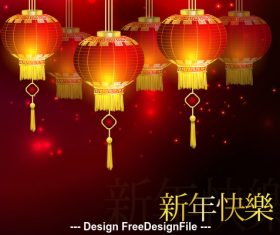 China New Year and red lanterns vector