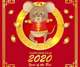 China Rat cartoon New Year 2020 illustration vector