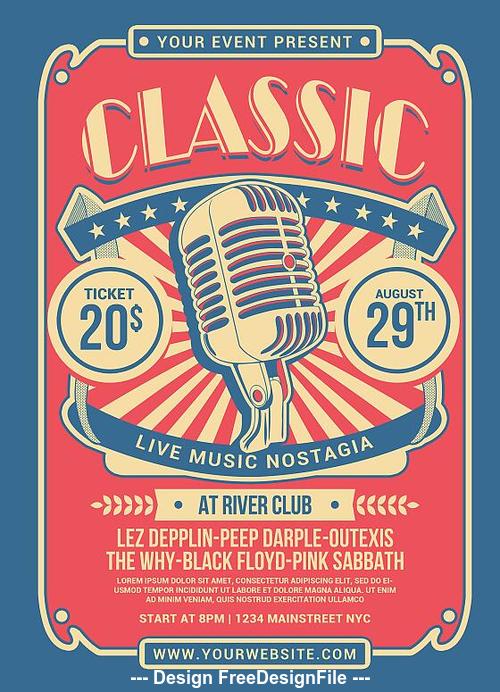 Classic Music Show PSD Flyer Template