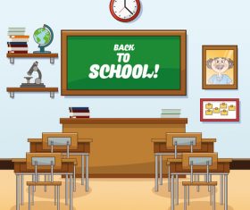 Classroom cartoon illustration vector