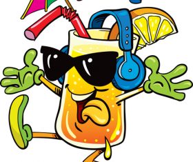 Cocktail mascot cartoon vector