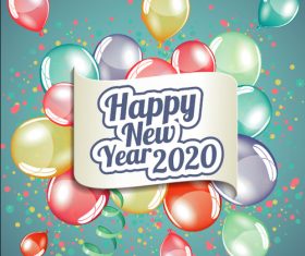 Color decoration 2020 new year illustration vector