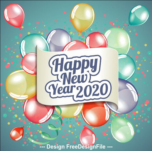 Color decoration 2020 new year illustration vector