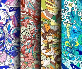 Color tracery patterns vector