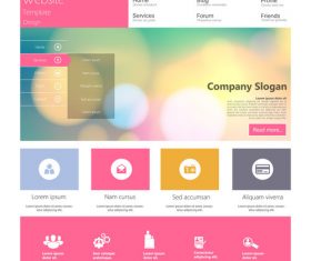 Color website templates design vector