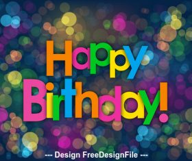Colorful shiny background happy birthday vector 01