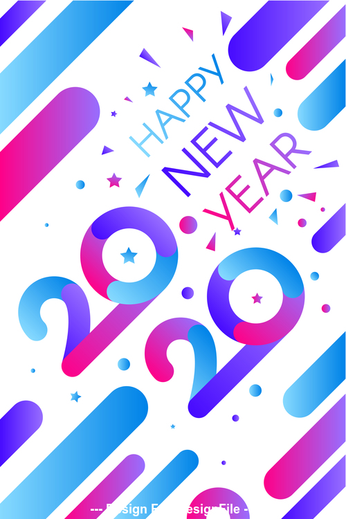 Colorful stripes 2020 happy new year illustration vector