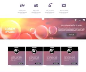 Colorful website cover templates vector