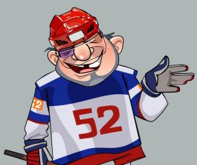 Comic cartoon hockey player vector