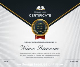 Company performance certificate and logo appreciation template vector 02