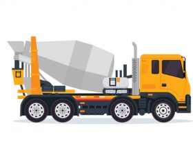 Construction mixer truck cartoon vector