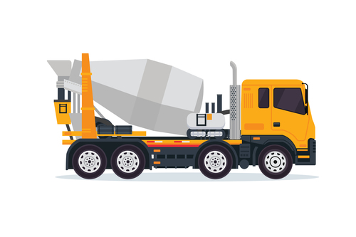 Construction mixer truck cartoon vector