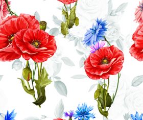 Cornflowers seamless pattern vector