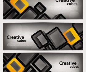 Creative cubes banner vector