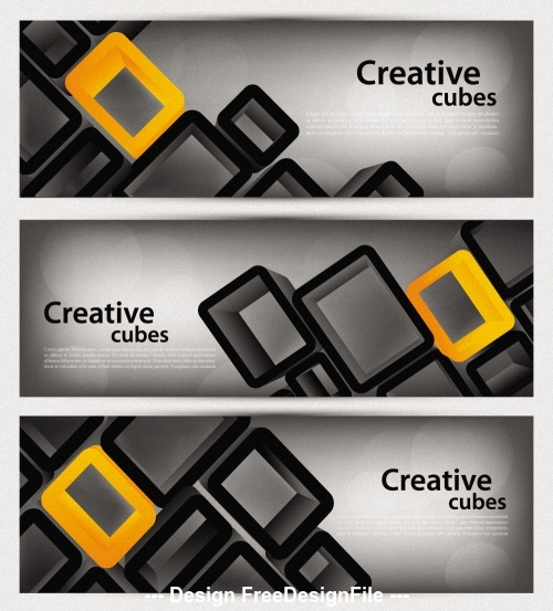 Creative cubes banner vector