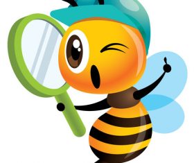 Cute bee blue vector