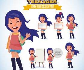 Cutegirl cartoon illustration vector