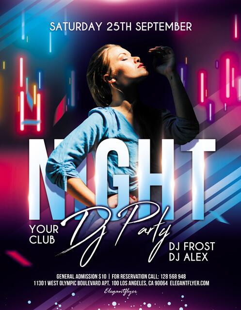 DJ Night PSD Flyer template