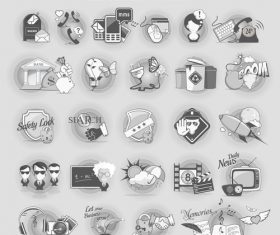 Dark concept icons vector