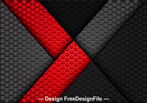 Dark hexagon red arrow background vector